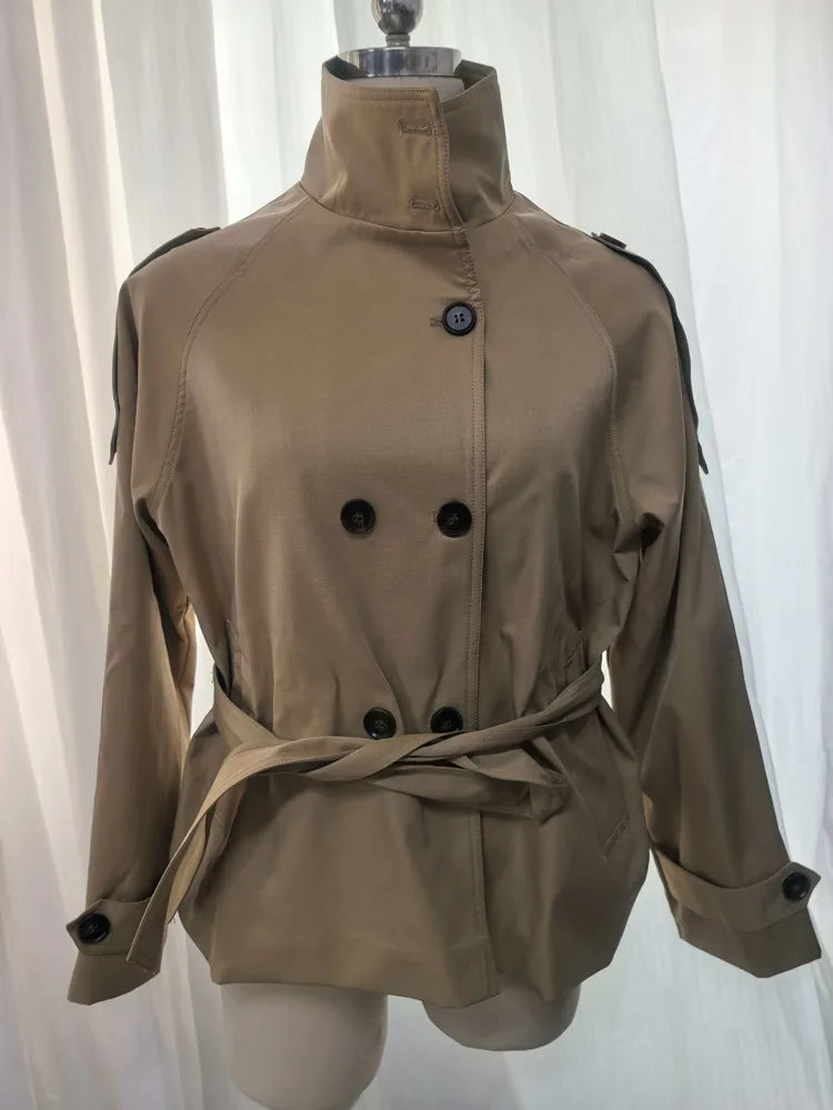TIMELESS BELTED CROPPED TRENCH JACKET
