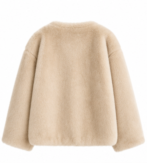 LUXE PLUSH V-NECK OVERCOAT