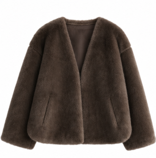LUXE PLUSH V-NECK OVERCOAT