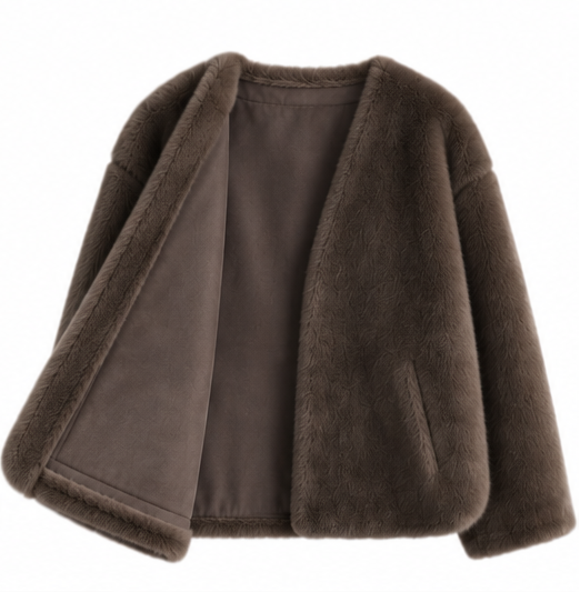 LUXE PLUSH V-NECK OVERCOAT