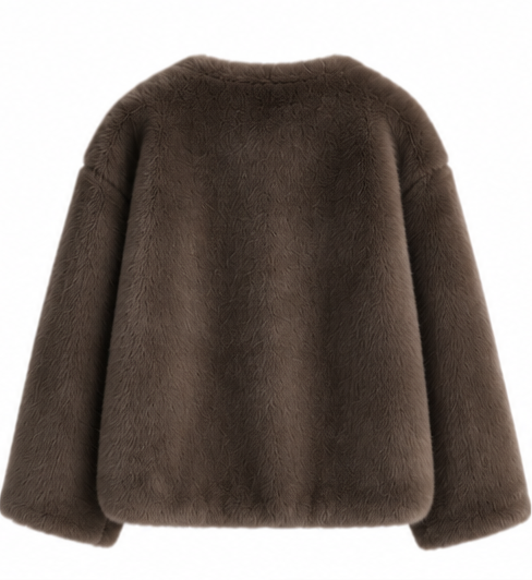 LUXE PLUSH V-NECK OVERCOAT