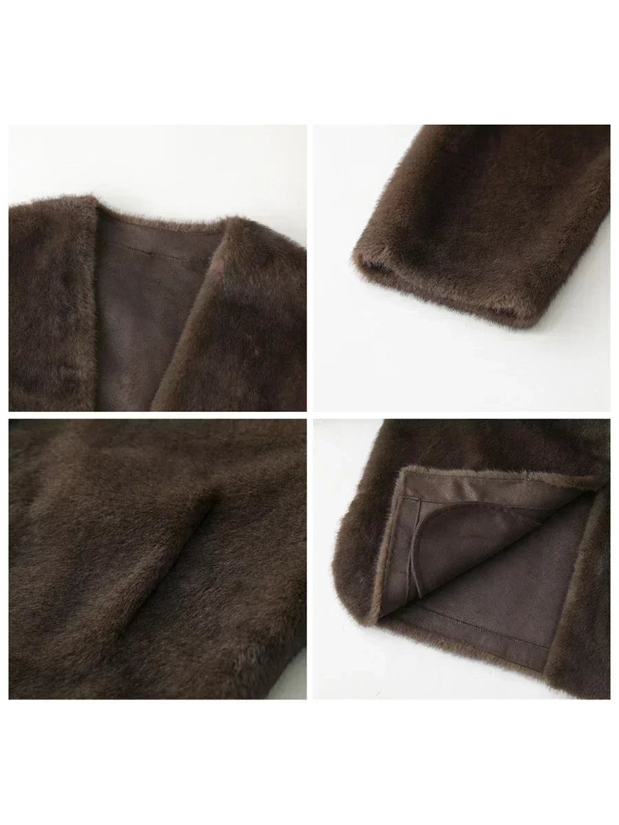 LUXE PLUSH V-NECK OVERCOAT