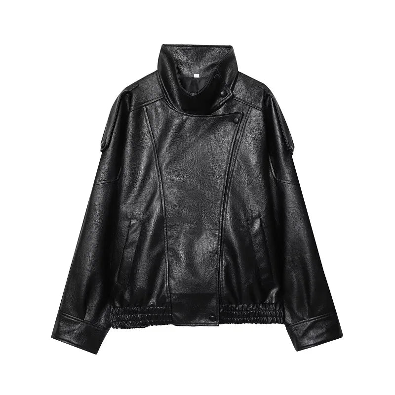 Jacket Black Oversize Bomber for Women