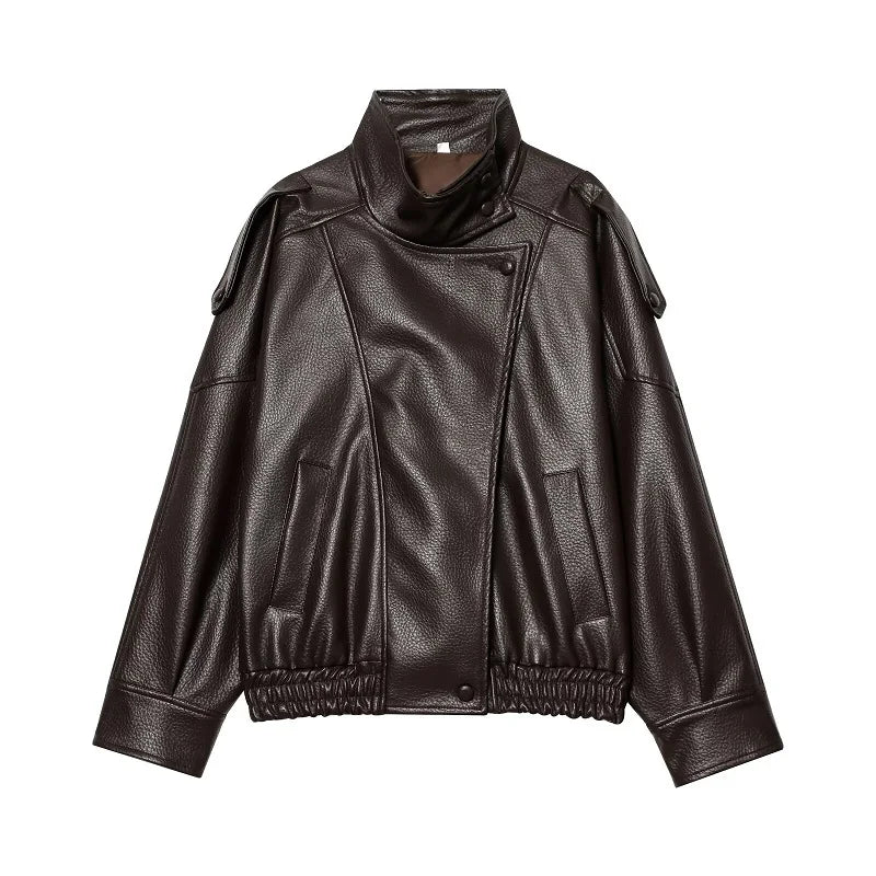 Jacket Black Oversize Bomber for Women