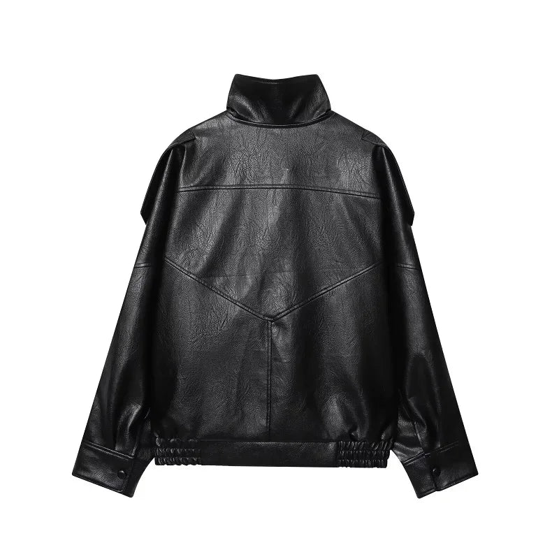 Jacket Black Oversize Bomber for Women