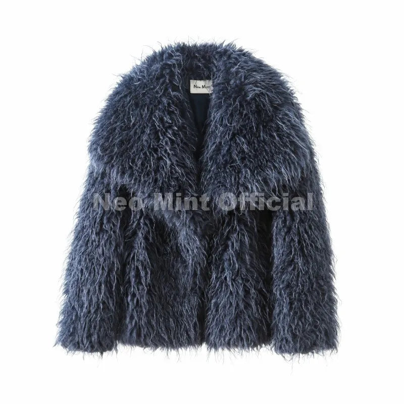 LUXE BROWN FAUX FUR COAT