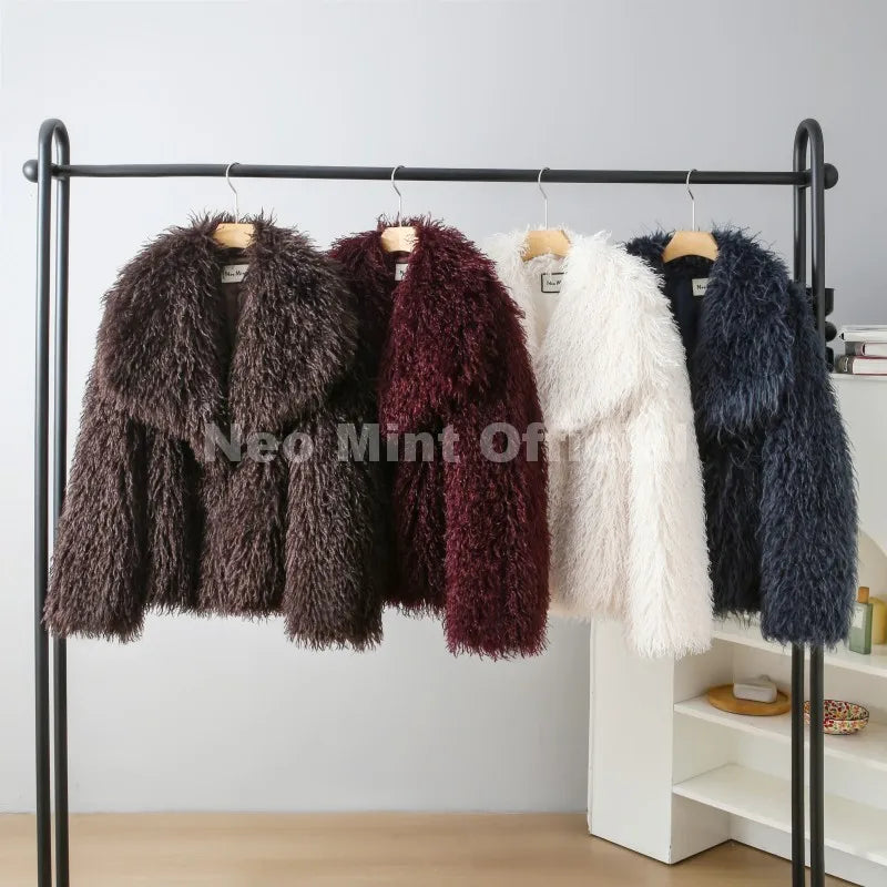 LUXE BROWN FAUX FUR COAT
