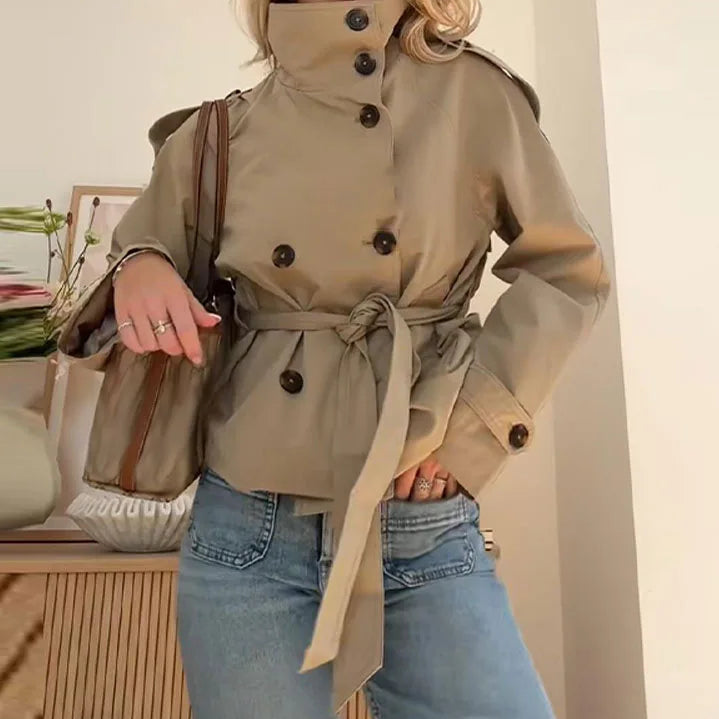 TIMELESS BELTED CROPPED TRENCH JACKET